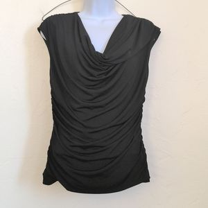 HeartSoul Black Sleeveless Draped Top